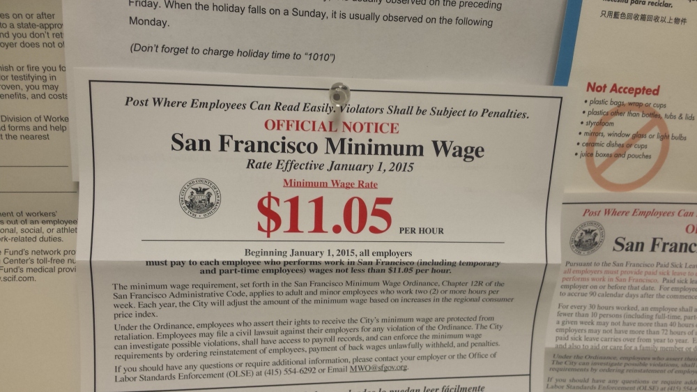 New San Francisco Minimum Wage Effective January 1, 2015